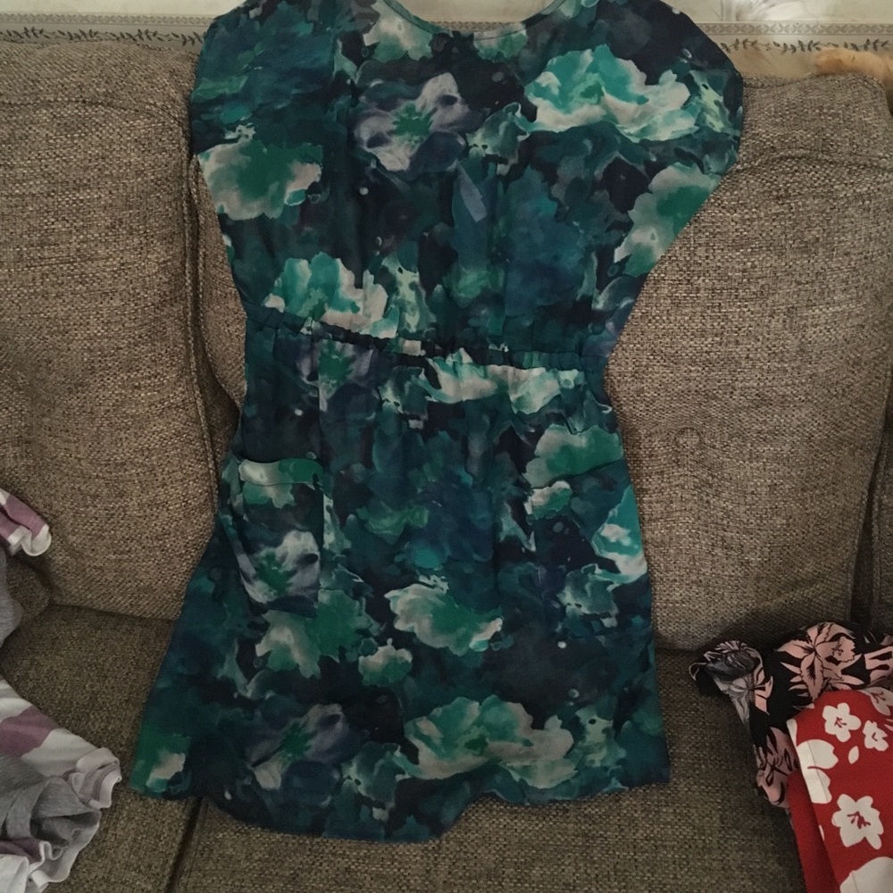 Blue/green sheer over shirt